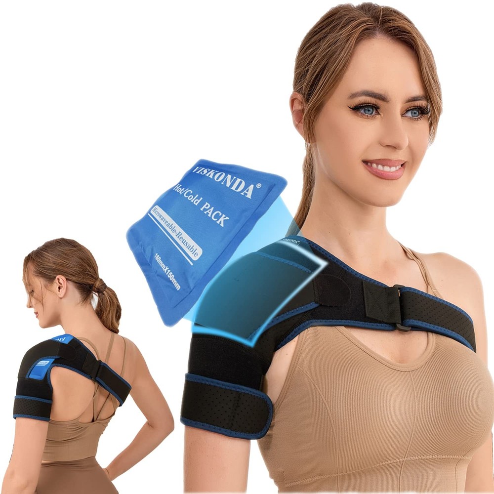 Viskonda Shoulder Brace Sling Immobilizer Rotator Cuff Compression Gel Ice Pack