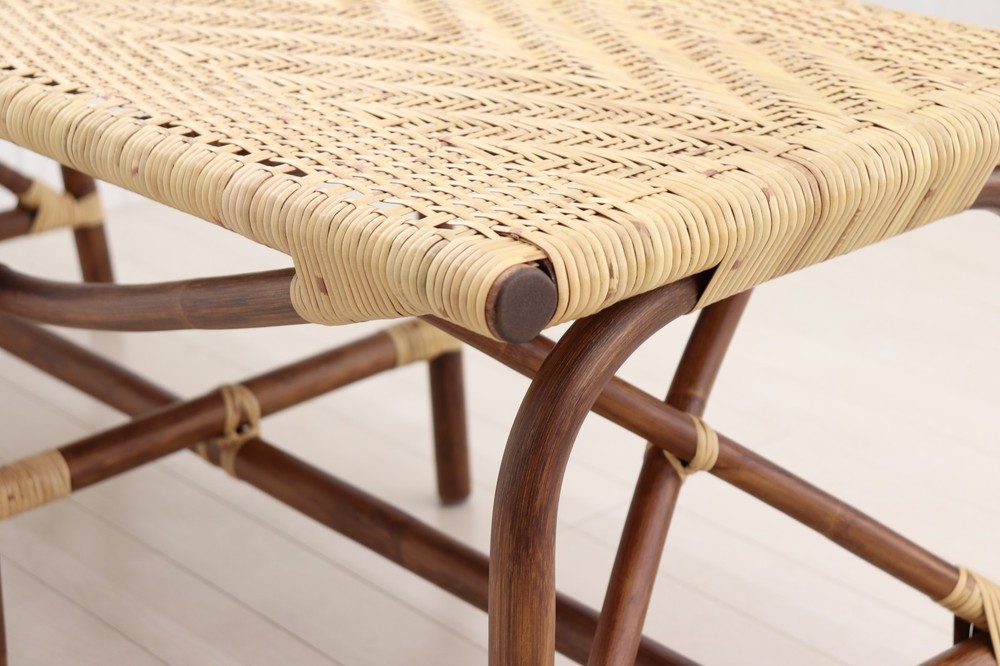 Handwoven Rattan Benchl Lightweight & Durable Design / Made-to-Order