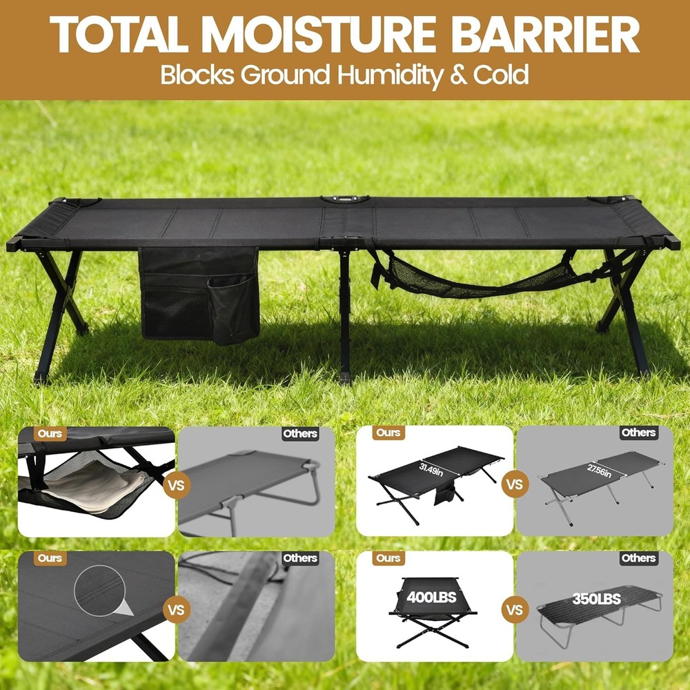 Heavy Duty Folding Camping Cot for Adults 300lbs Portable Sleeping Bed