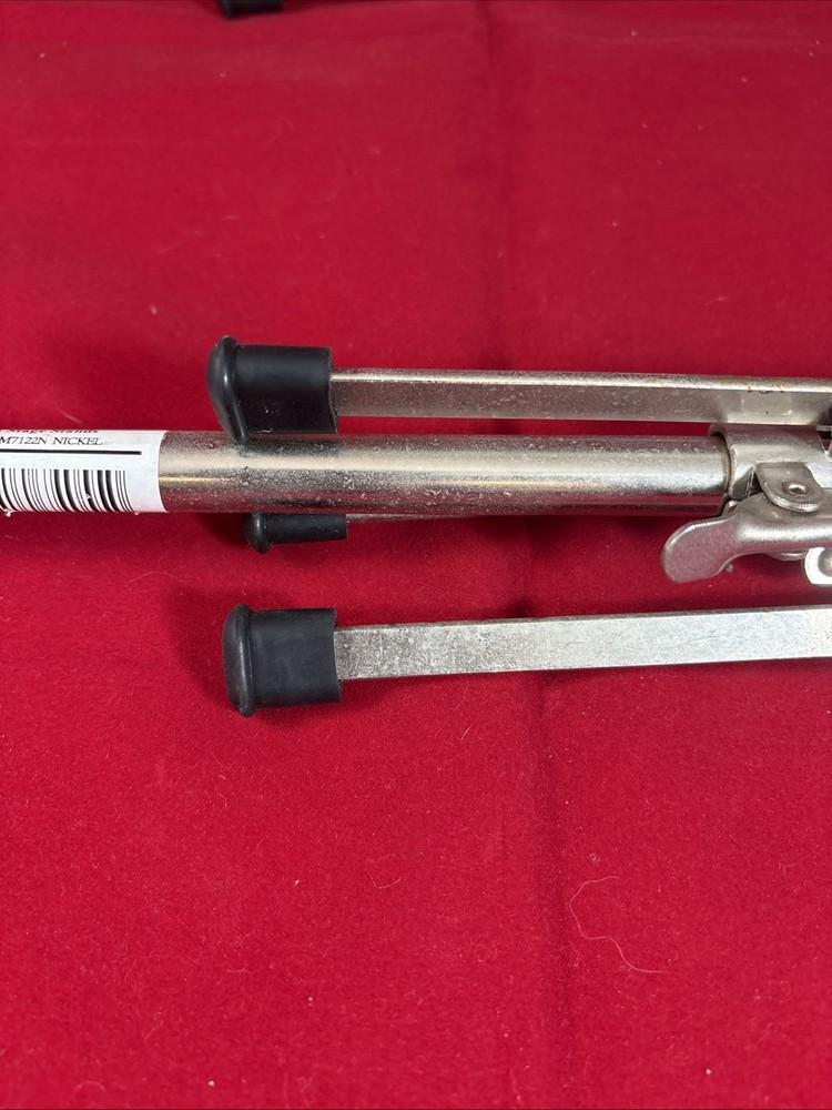 Pair On-Stage Stands Retractable Tripod Base Adjustable Height 46" Silver Retro