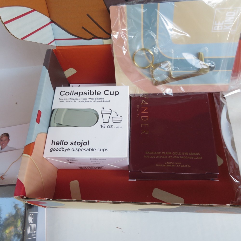Ellen DeGeneres Fall 2020 Be Kind Box including wireless earbuds