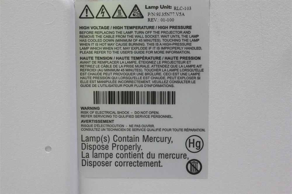 ViewSonic PRO8530HDL projector 182 Lamp Hours