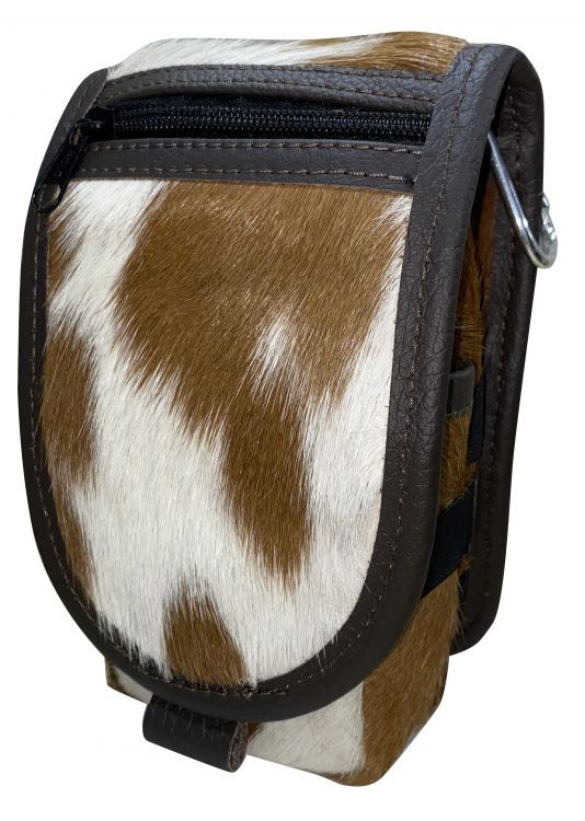 Showman Tan & White Hair-On Cowhide Cell Phone/Accessory Case