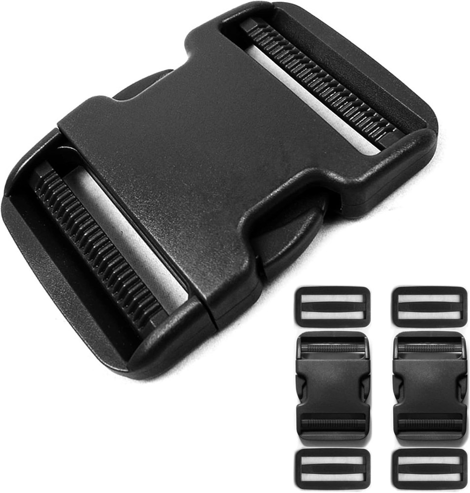 Side Release Buckle for 2'' Belt, 2 Pcs Heavy Duty Plastic Buckles Replacement D