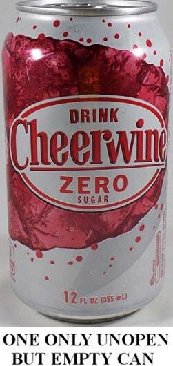 Cheerwine ZERO "North Carolina Nectar" USA 2023 Dark Cherry Bubbly EMPTY UNOPEN