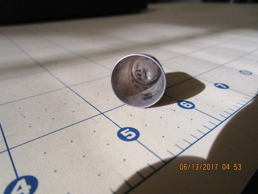Antique Gold Band Sterling Silver Thimble Star 9