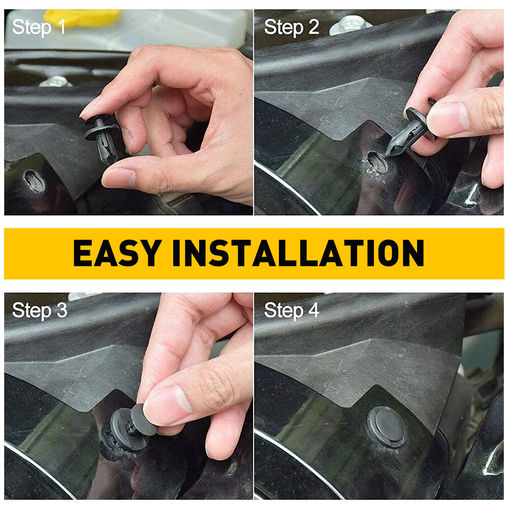 6Size Auto Clips Hole Push Pin Rivets Fender Retainer Fastener Plastic 190X