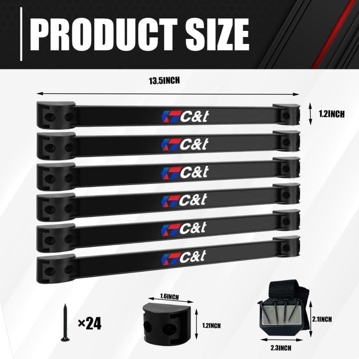 6-Pack Heavy Duty Magnetic Tool Holder Strip - Wall Mounted Organizer