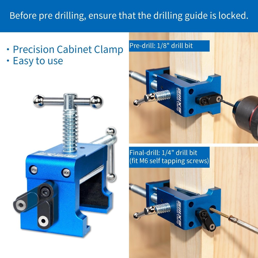 4-Pack Cabinet Clamps, Face Frame Clamps for Installing Cabinets, 450 lbs Load