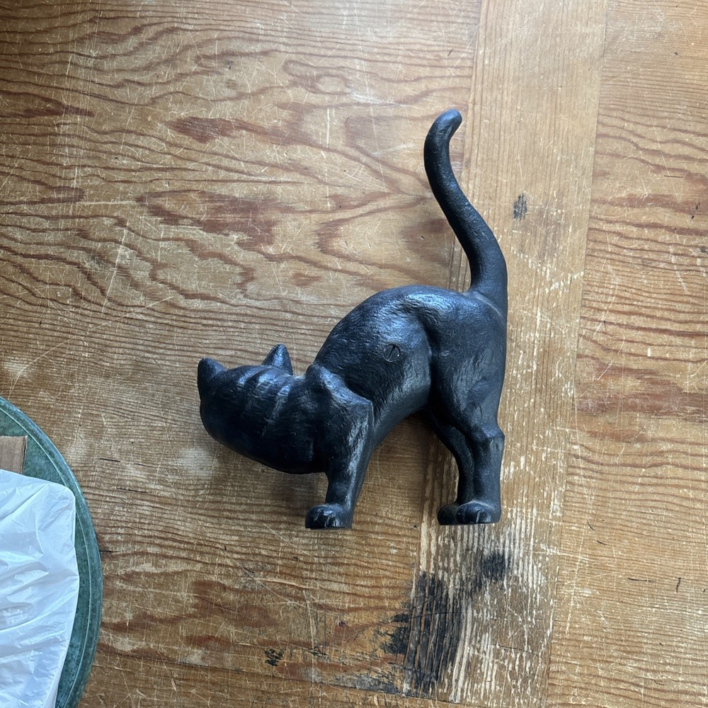 Cast Iron Black Cat Arched Back