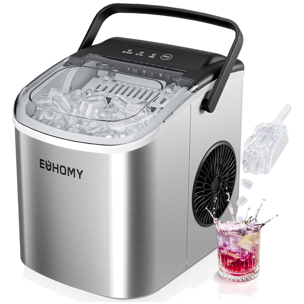 Portable Ice Maker Machine - 26 lbs Daily Capacity, Quick & Quiet Operation