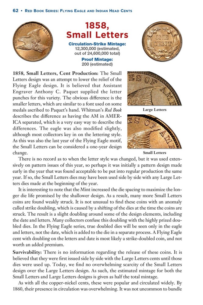 Red Book Series #6: Flying Eagle & Indian Head Cents, 4th Ed. - History, Values
