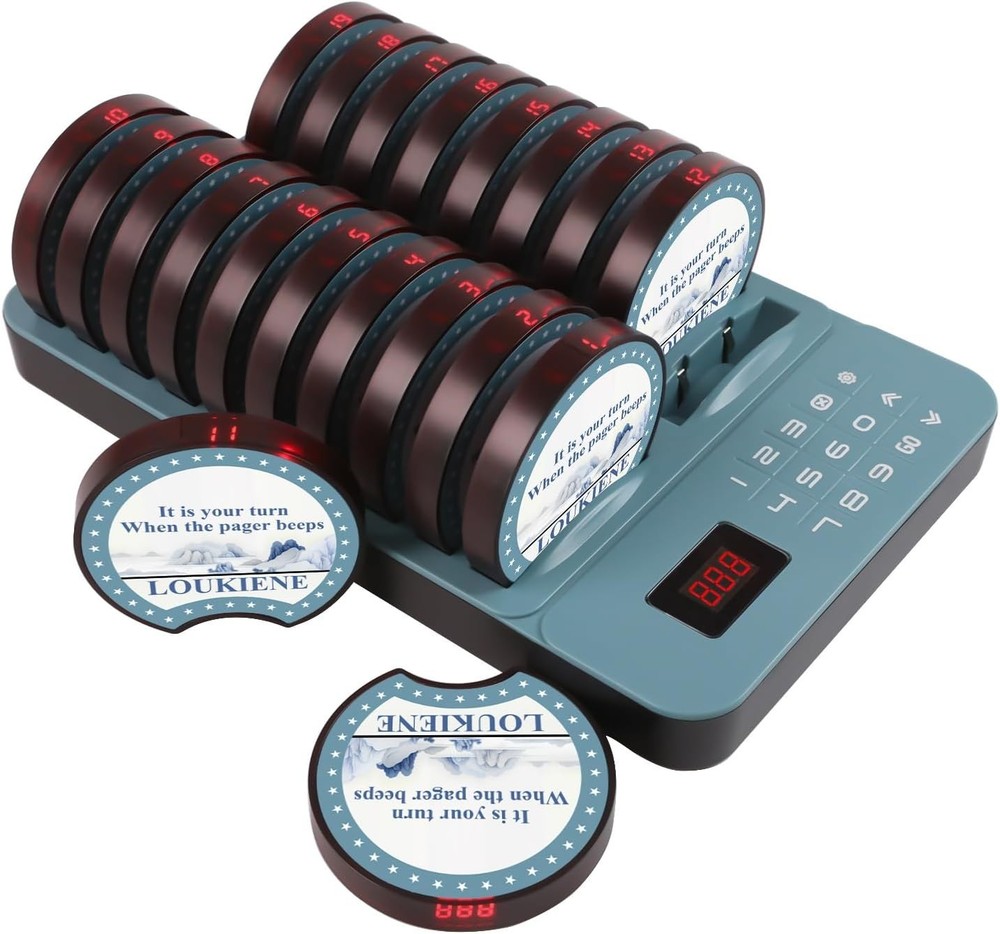 Restaurant Pager System 20-Coaster Wireless Buzzers w/ Transmitter – NIB