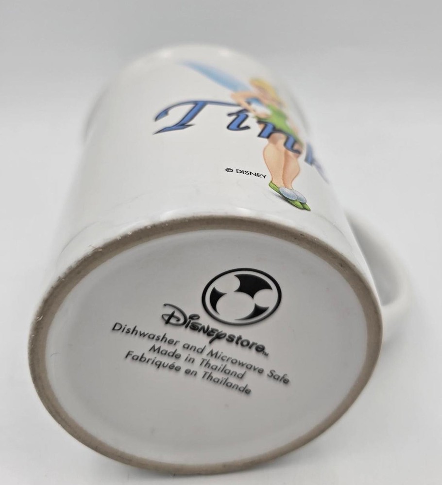 Disney Store White Tinkerbell "Tink" Mug w/ Green Interior