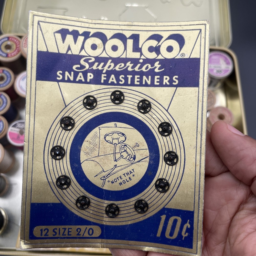 Vintage Thread In Whitmans Tin Wooden Spools