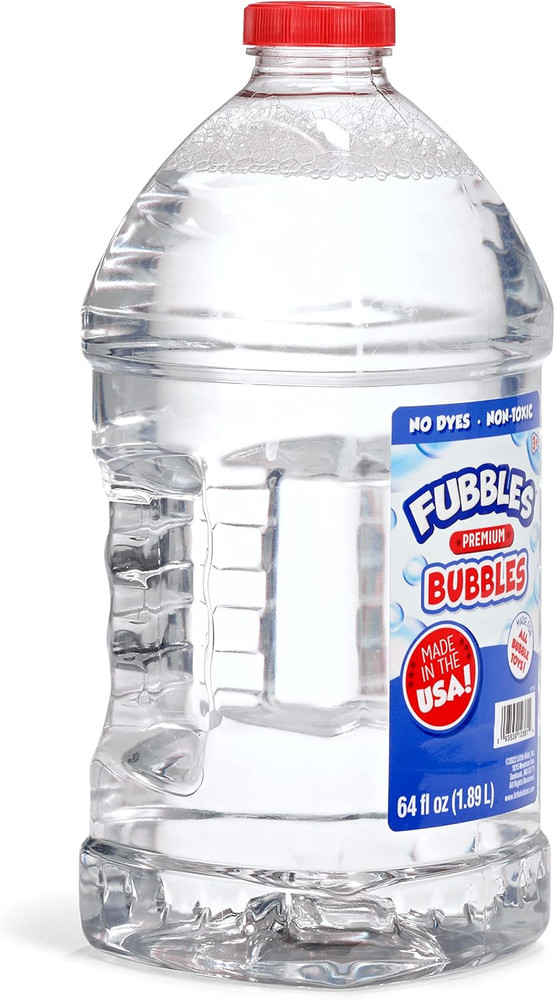 Fubbles 64oz Bubble Solution Refill Non Toxic Bubble Mix for Machines Kids Fun
