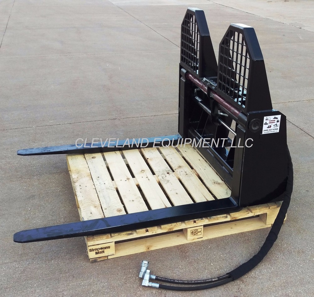 NEW 48" HYDRAULIC SLIDING PALLET FORKS & FRAME ATTACHMENT 6000# Capacity Bobcat