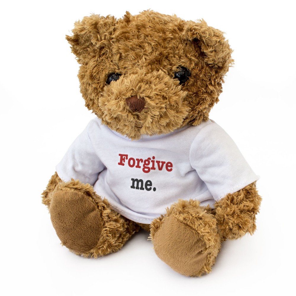 NEW - FORGIVE ME - Teddy Bear - Cute Soft Cuddly - Apology Gift Present