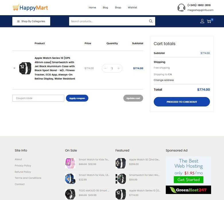 Smart Watch Store, Drop Shipping / Affiliate / eCommerce Website