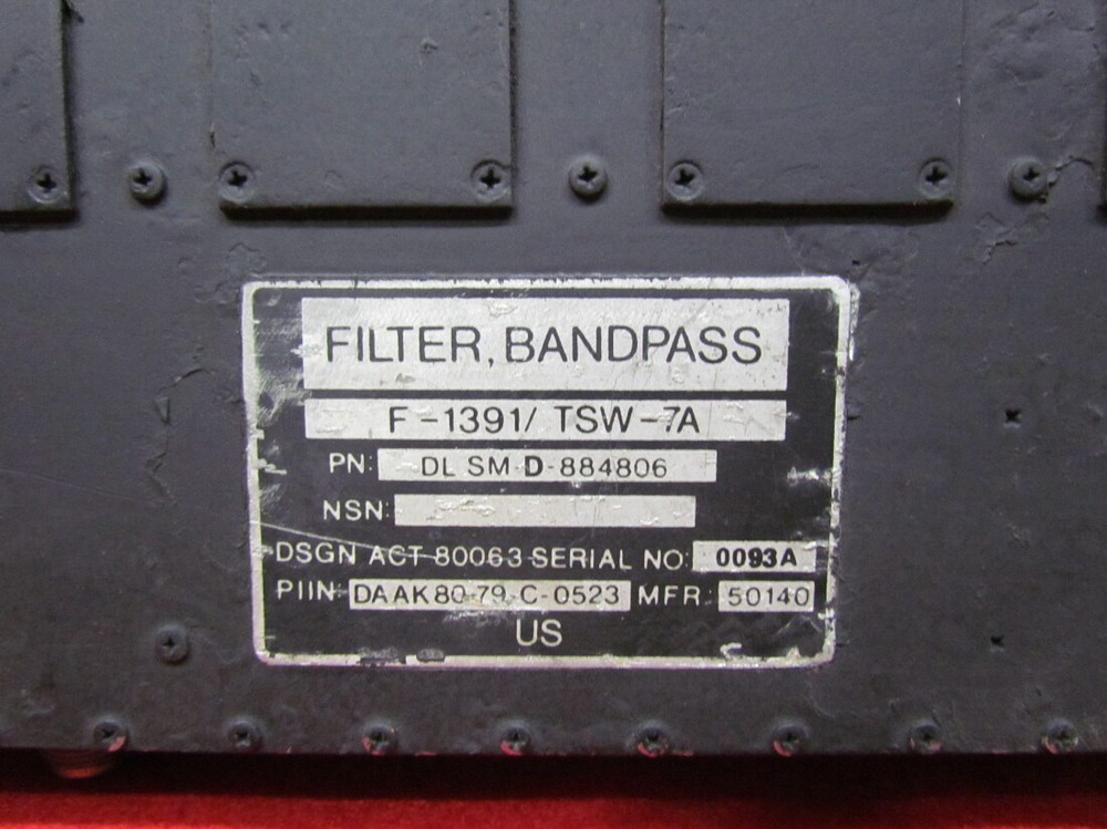 FILTER , BAND PASS , F-1391 / TSW -7A