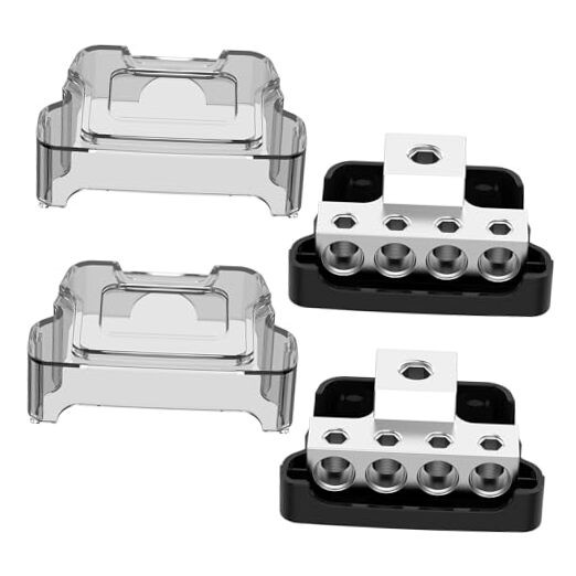 Distribution Block Car Audio,  4 Way 4-Way Power Distribution Block 2PCS