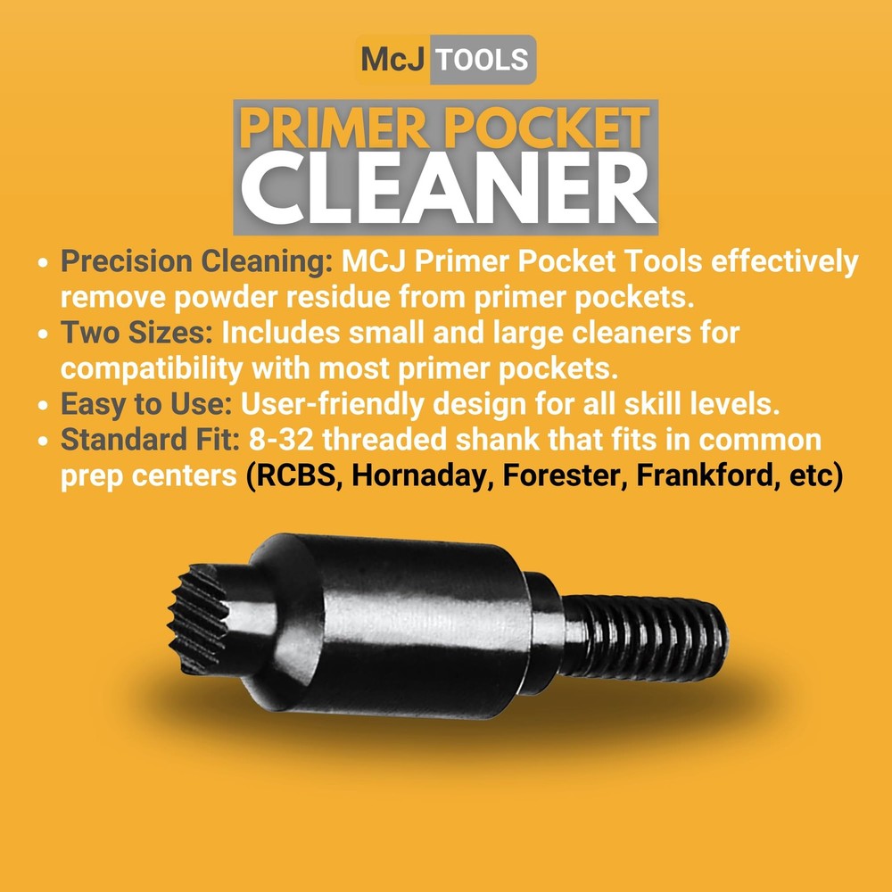 McJ Tools Reloading Primer Pocket Cleaners Large/Small PrimerPocketCleaner