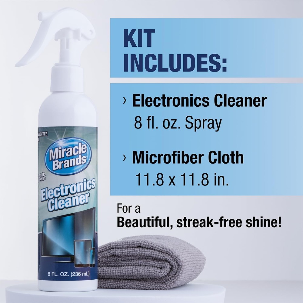 MiracleSpray 8oz Multisurface Electronics Cleaner + Microfiber Towel Kit
