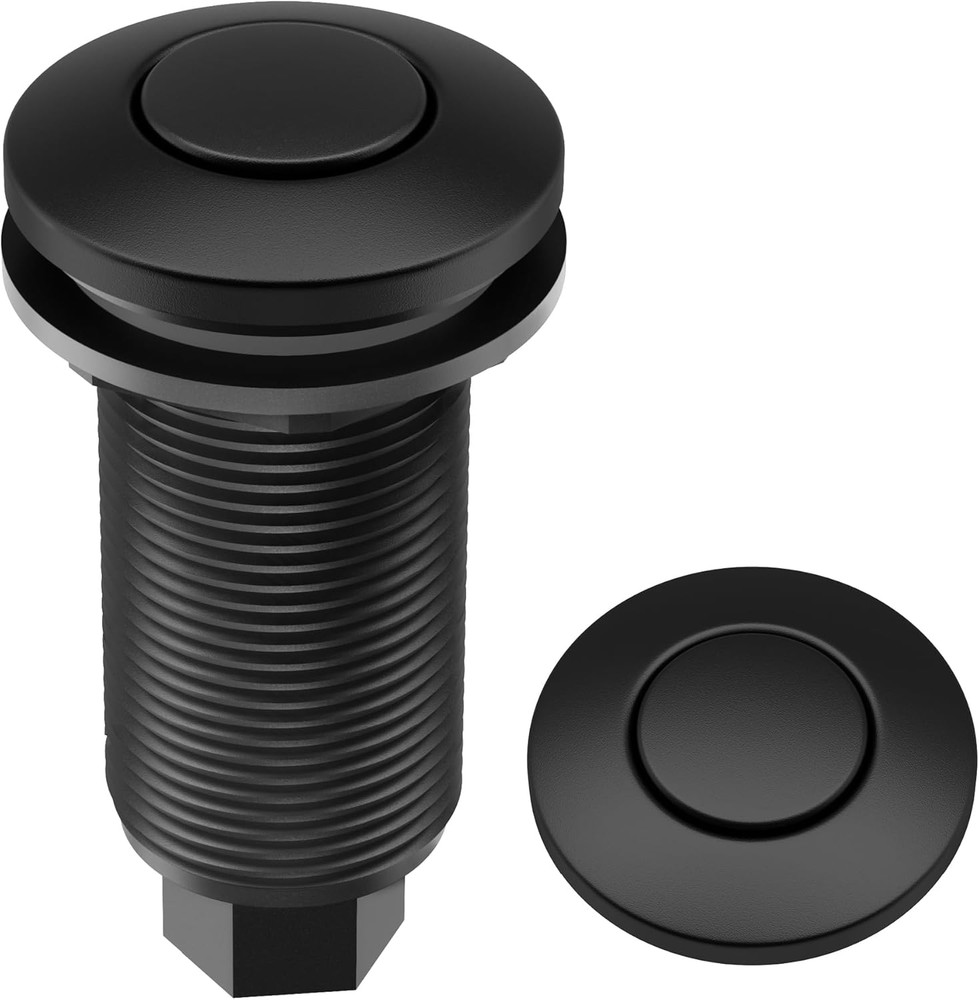 Matte Black Garbage Disposal Air Switch Kit with Push Button & Accessories