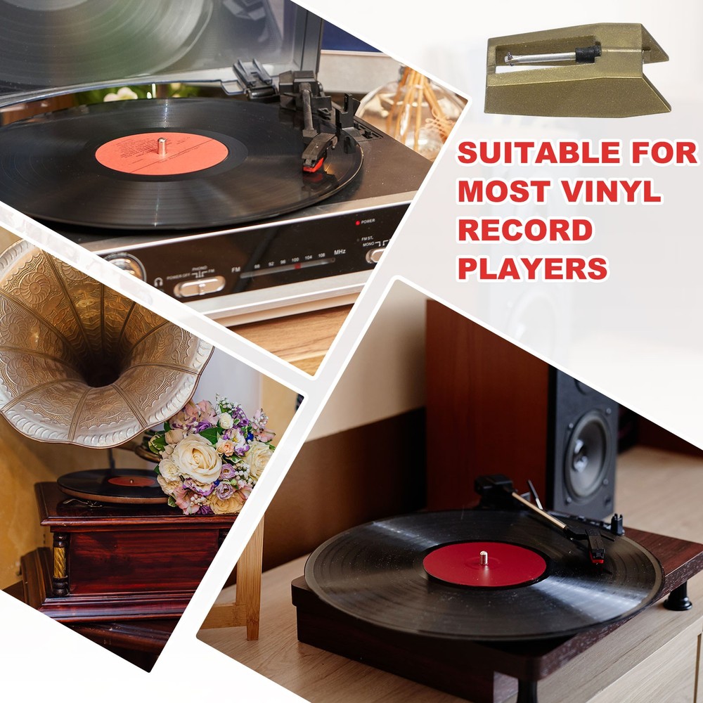 2 Pack Record Player Needle, Turntable Replacement Diamond Record Needle, Gold