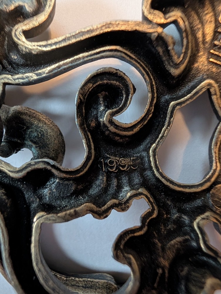 5 VTG BRASS 4" DROP BAIL DRAWER PULLS 1995 WITH ⅝" SCREWS