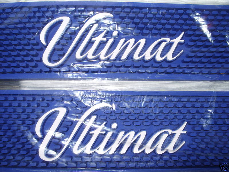 (2) ULTIMAT VODKA RUBBER BAR RAIL GUTTER SPILL MAT *NEW*