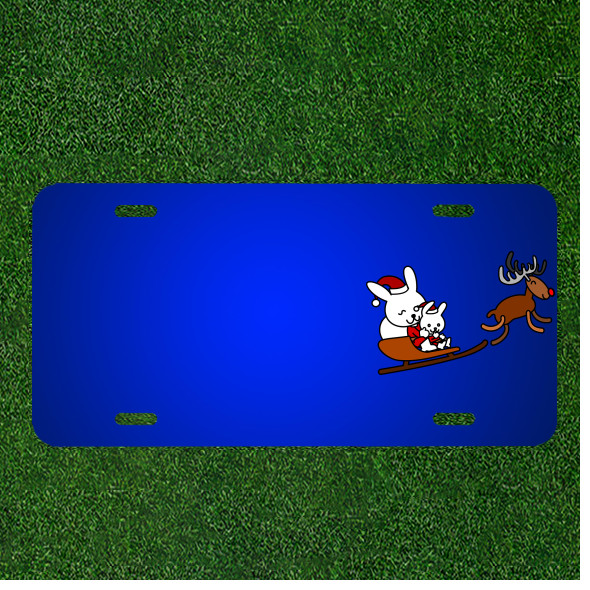 Custom Personalized License Plate With Add Names To Reindeer Deer Sled