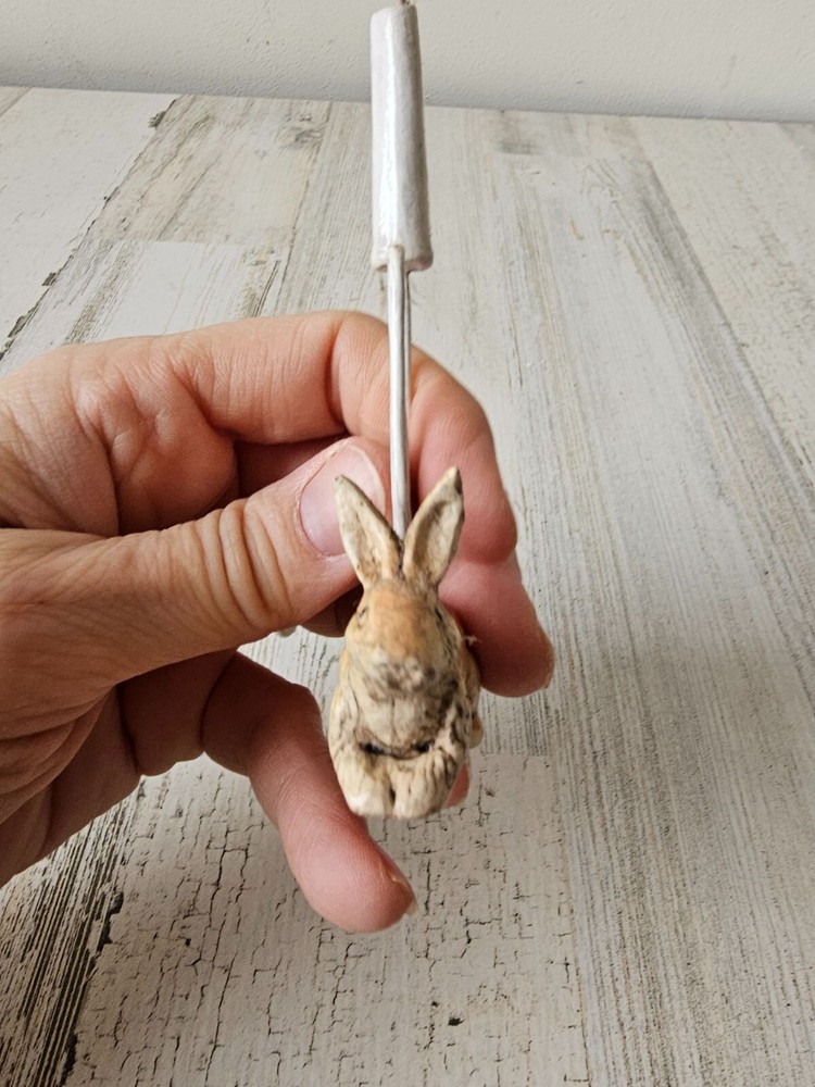 Vintage Easter bunny candle unique shabby chic spring decor unusual