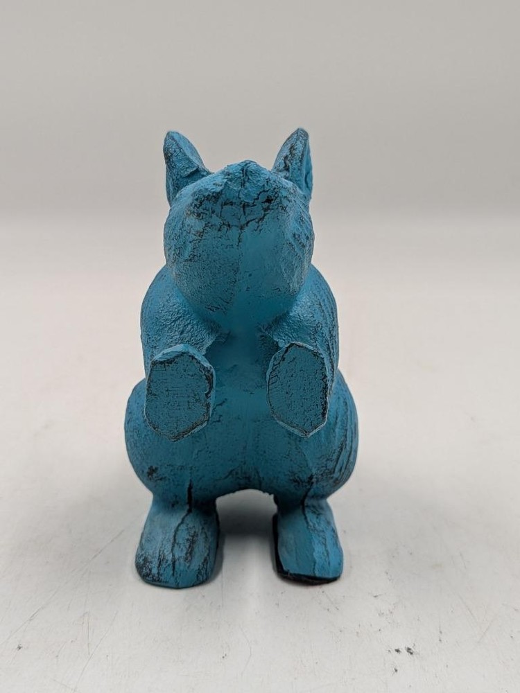 Vintage Cast Iron Mouse Doorstop Bookend Rustic Aqua Painted