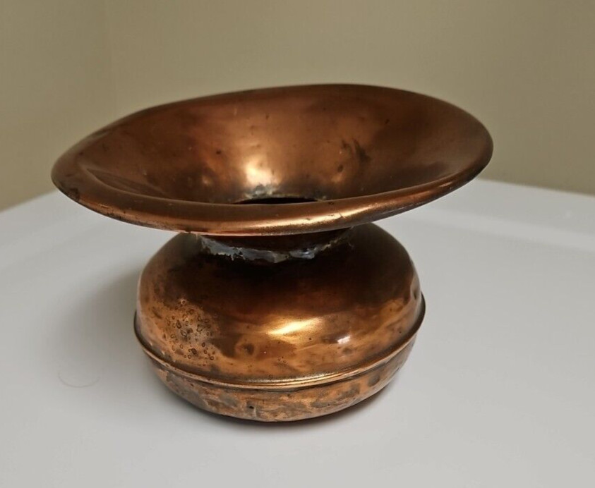 ANTIQUE BOOTH AND SON WEIGHTED BOTTOM COPPER SPITTOON