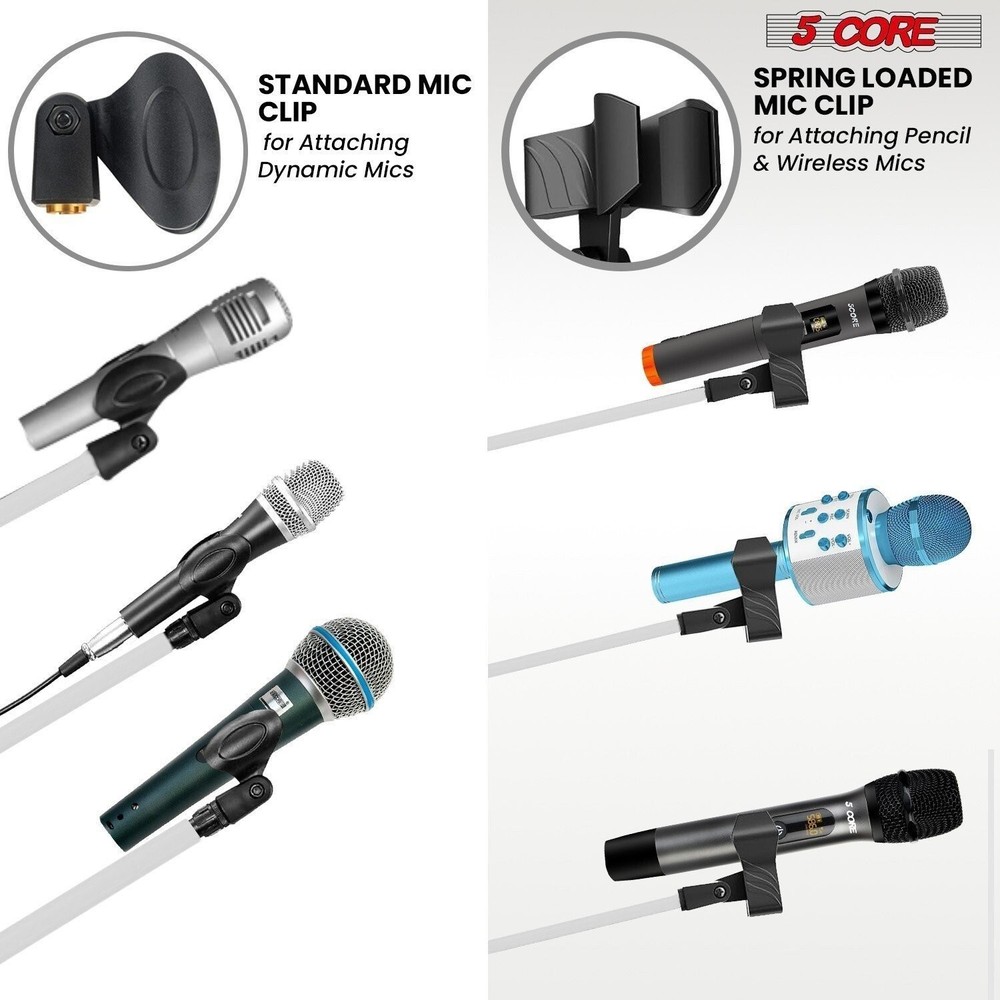 5Core Tripod Mic Stand 2Pcs Adjustable Holder Floor Microphone Boom Arm