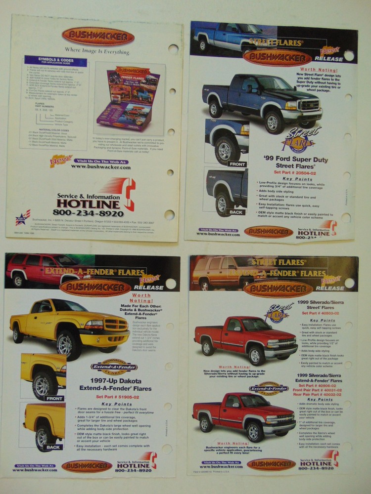 Vintage Original 1999 Bushwacker Fender Flares Catalog