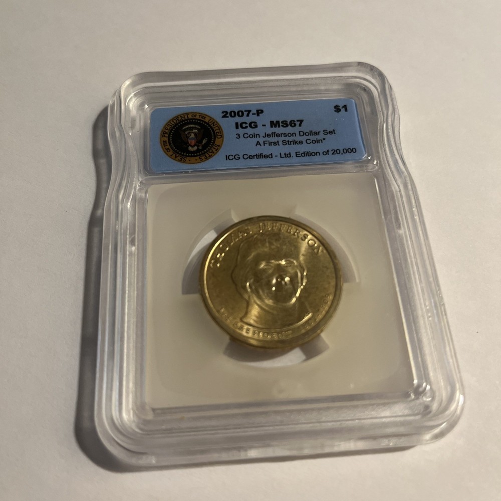 2007-P Jefferson Presidential Dollar ICG MS67 FIRST STRIKE