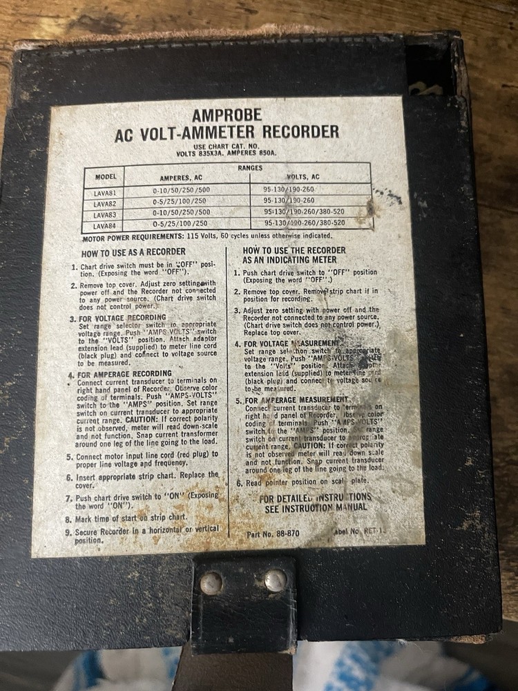 Amprobe Chart duel bay Recorder
