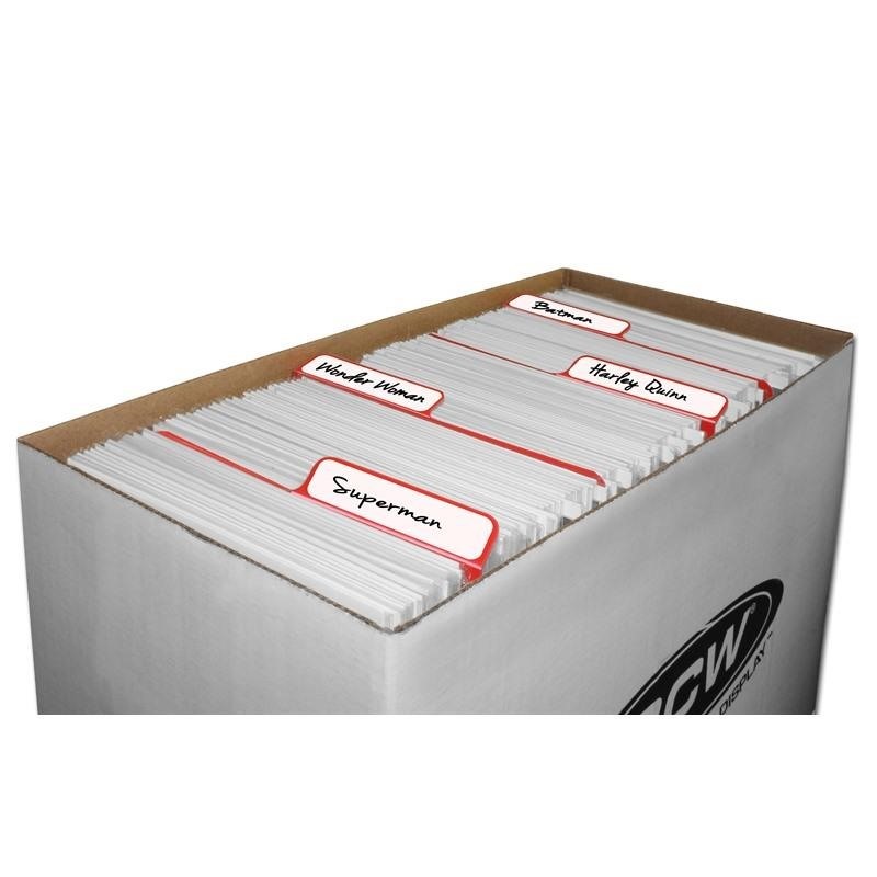 25 BCW Red Comic Book Plastic Dividers With Folding Write On Tab Free Shipping