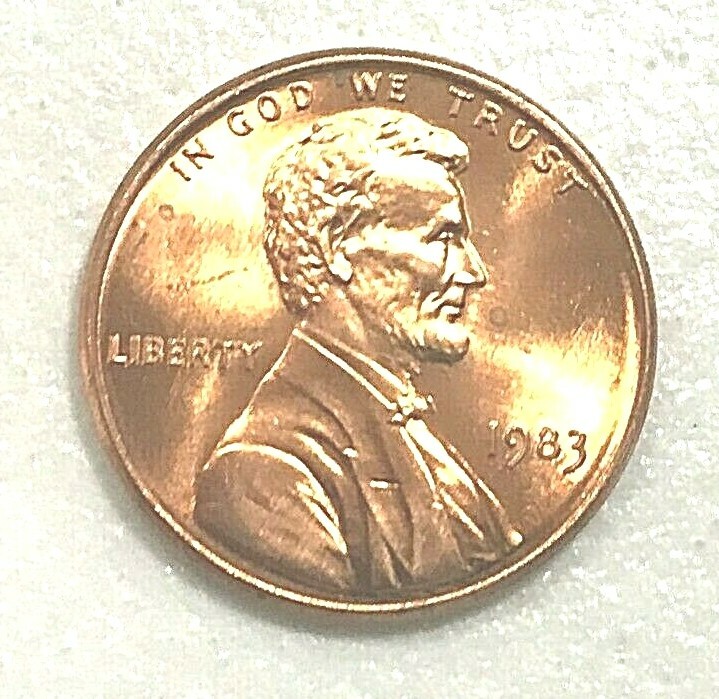 1983 P D LINCOLN CENT CHERRY RED FROM MINT ROLLS,