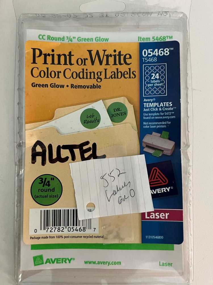 Avery Print or Write Labels Color Coding & Multi Use. Multi Color & White (D35A1