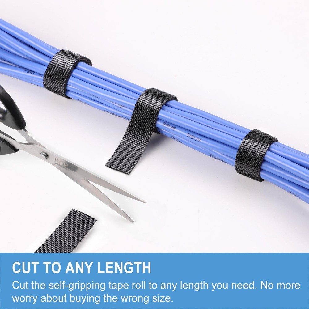 1in x 24ft | Hook and Loop Straps Heavy Duty | Double Sided SelfGripping Stri...