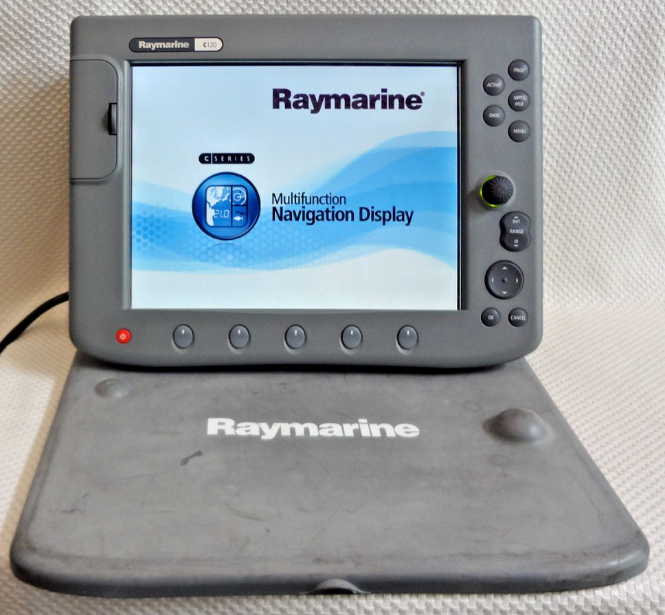 RAYMARINE C120 E02022 GPS CHART PLOTTER FISHFINDER RADAR MFD w/ SUN COVER