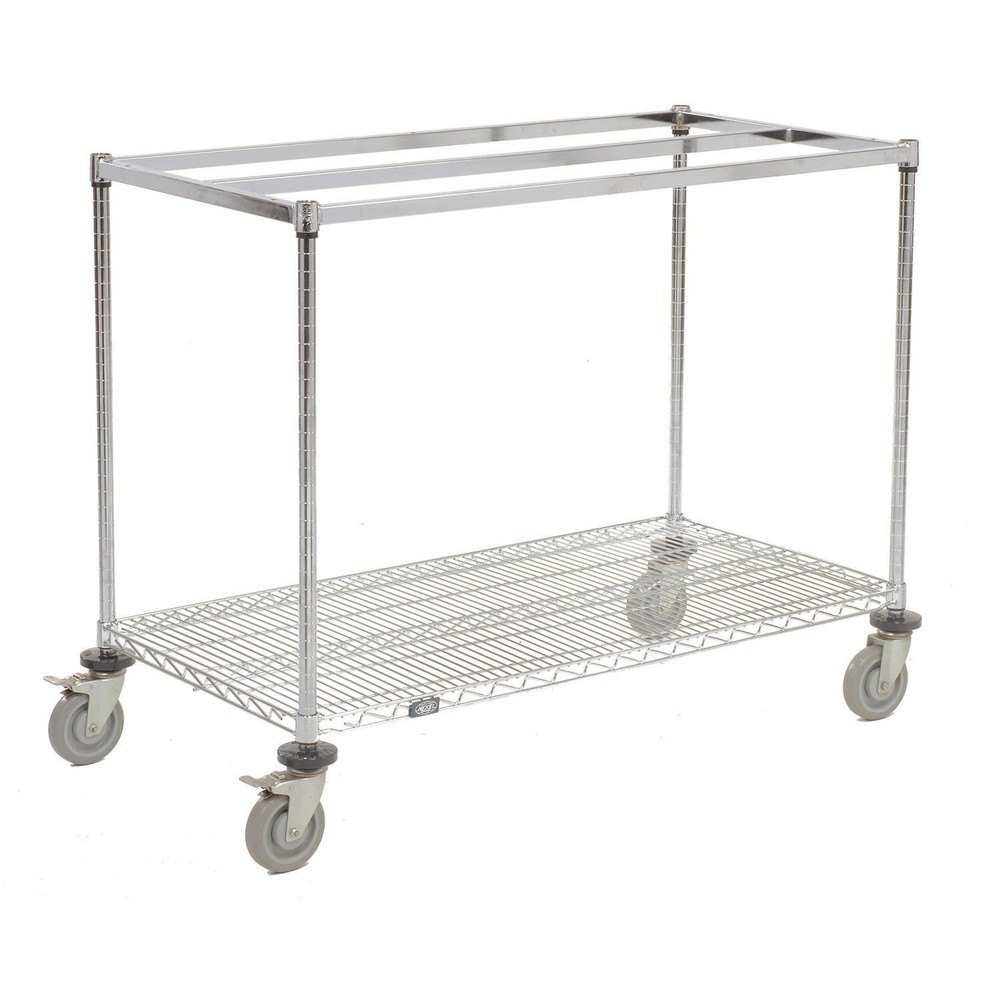 Mobile Workbench with Wire Rack Plastic Laminate Square Edge 60"W x 30"D Chrome