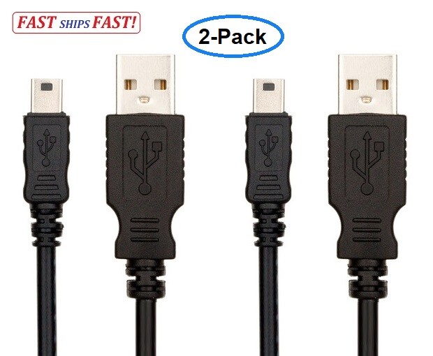 USB Charger Data Cable For Sony PlayStation PS3 (2 PACK) 6 Feet. Ships Fast!