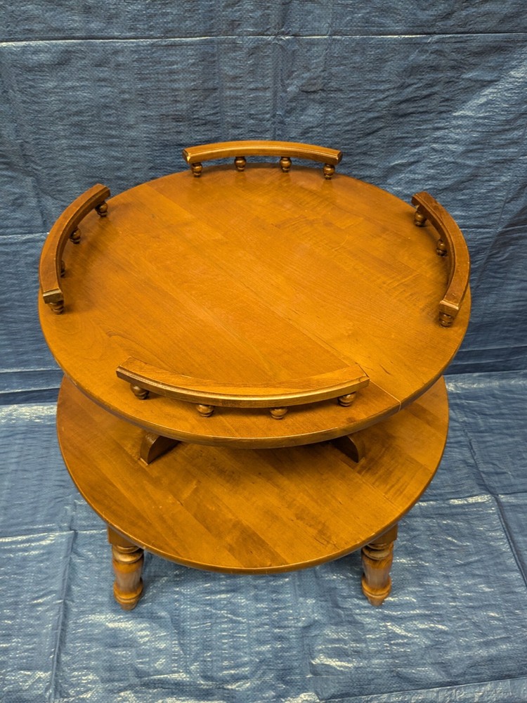 Vintage Two Tier End Table Round Side Table
