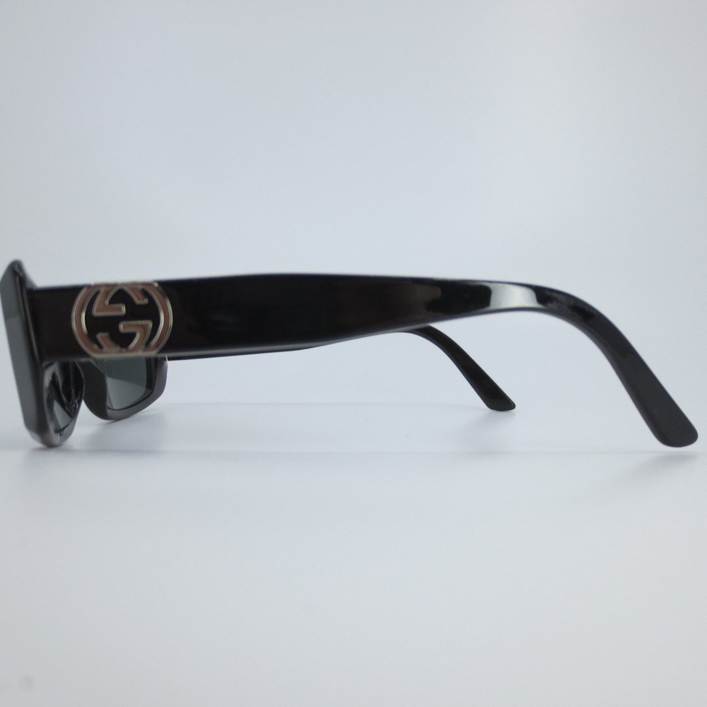 Gucci GG 2987/S Black Rectangular Sunglasses Interlocking GG Logo Italy 807BN
