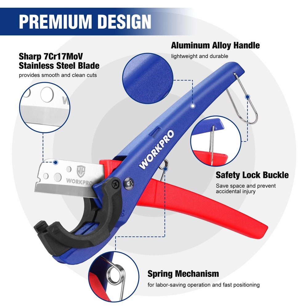 WORKPRO PEX Cutter, Hose Cutter with 1/8"-1-5/8" Cutting Capacity, specific...