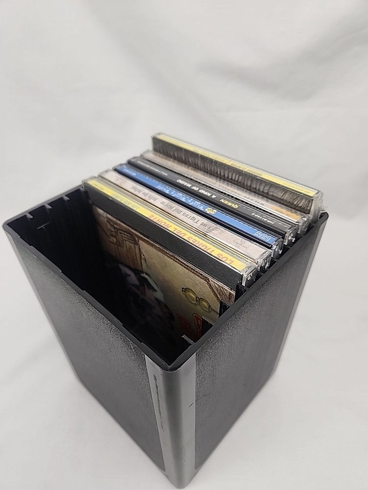Discube Black CD Storage Cube Pop Up 10 Disc Jewel Case Holder Working